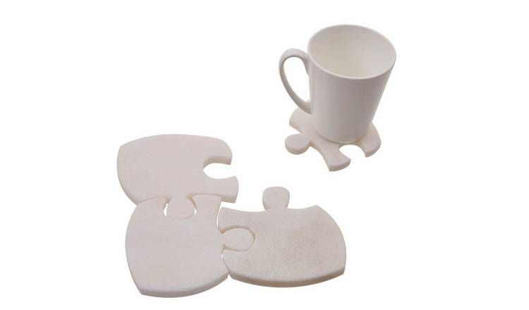 Orsina Set Of 4 Kindia Marble Jigsaw Coasters - White