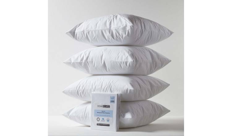 Homescapes Pack of 4 Square Waterproof Pillow Protectors - 65 x 65 cm