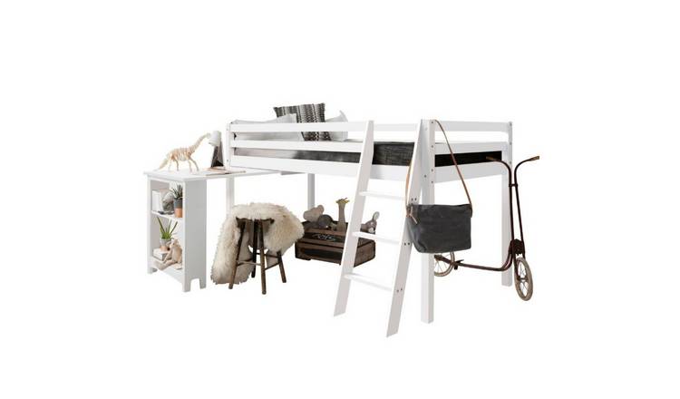 Noa & Nani Moro Midsleeper Cabin Bed With Pullout Desk - White