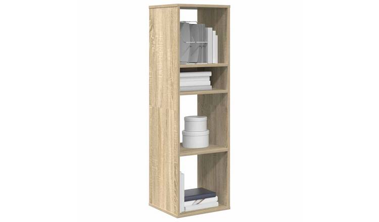 Walplus Engineered Wood Book Cabinet - Light Oak - 34 x 31 x 112 cm