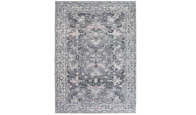 Mega Flooring Grey Pink Traditional Abstract Runner - 67 x 200cm