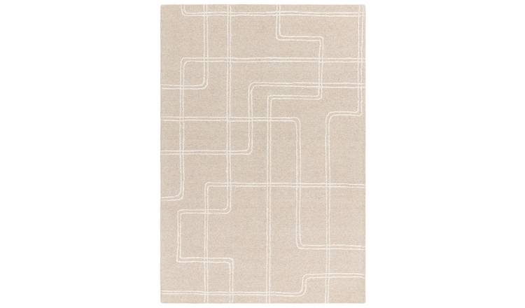 Mega Flooring Beige Handmade Geometric Rug - 120 x 170cm