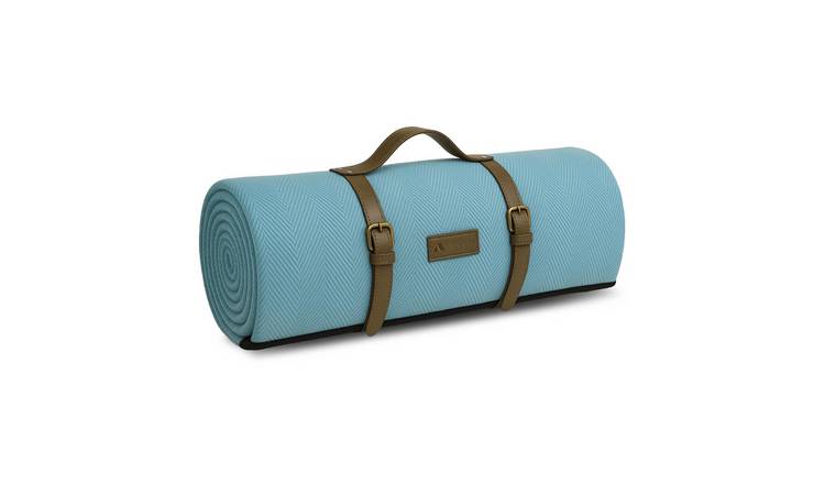 Voyager Herringbone Fleece Extra Large Picnic Blanket - Blue