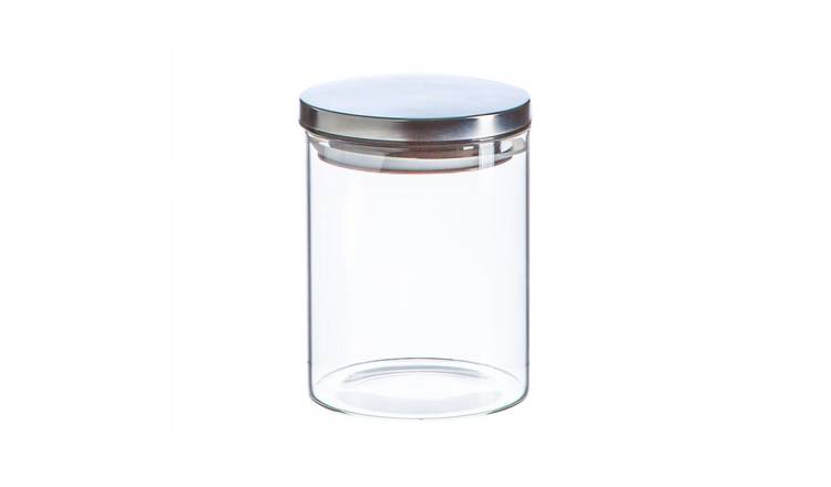 Argon Tableware Scandi Storage Jar with Metallic Lid - Silver