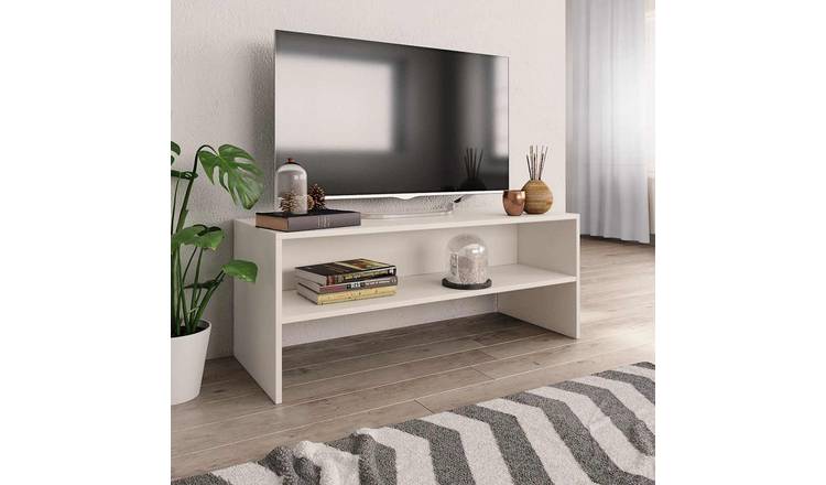 Walplus Engineered Wood TV Unit - White - 100 x 40 x 40 cm
