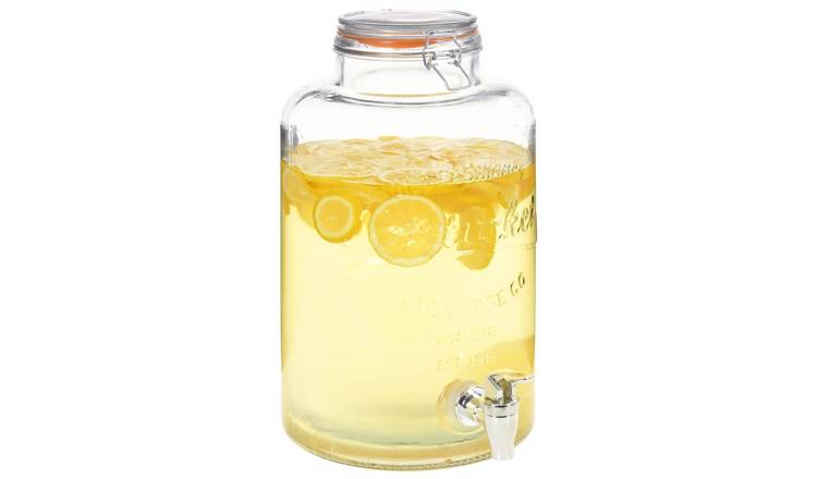 Walplus Glass Water Dispenser XXL with Tap 8 L - Transparent - 18.7 x 36 cm