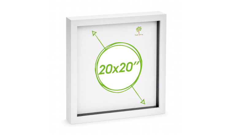 Nicola Spring 3D Box Photo Frame - 20 x 20" - White