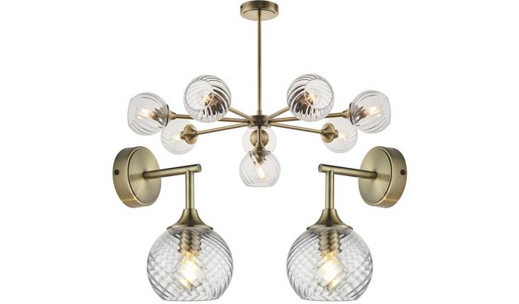 Loops Direct Ceramic Steel Lighting Bundle - Antique Brass