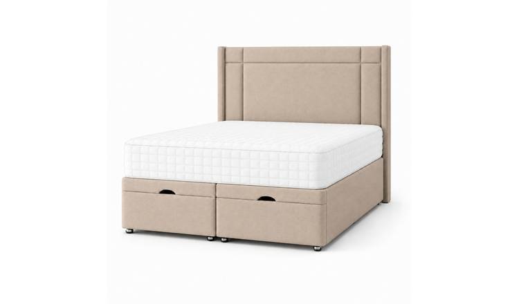 Comfy Deluxe Prince 4ft6 Double  Ottoman End Lift  Bed Set - Linen Beige