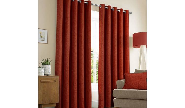 Sundour Amberley Eyelet Curtains - Terracotta - 229 x 183cm