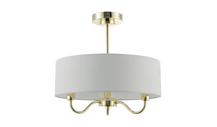 Happy Homewares Gold Chic Semi Flush in Polished Gold Ceiling Light - 40cm