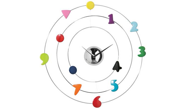 Orsina Romero 45cm Dia Numbers Wall Clock - Multicoloured