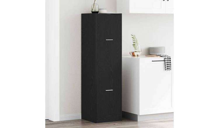 Walplus 4 Drawer Storage Cabinet - Black Oak - 40 x 41 x 144.5 cm