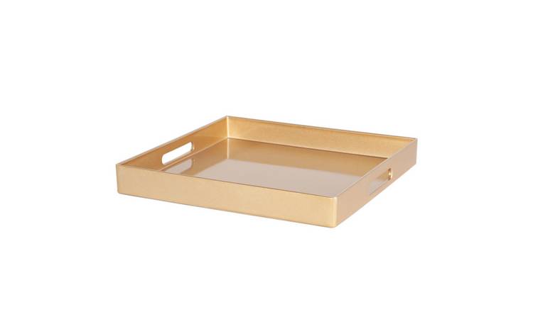 Argon Tableware Square Serving Trays - Gold - Pack of 3