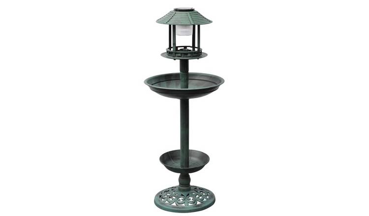 Walplus Plastic Bird Bath with Solar Light - Green