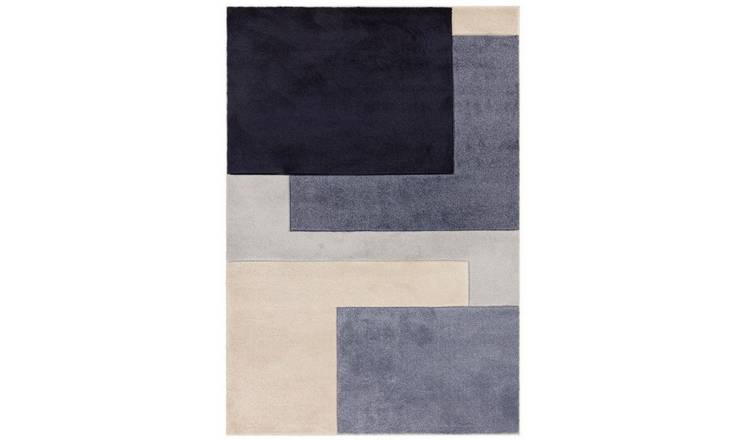 Mega Flooring Blue Modern Geometric Rug - 120 x 170cm