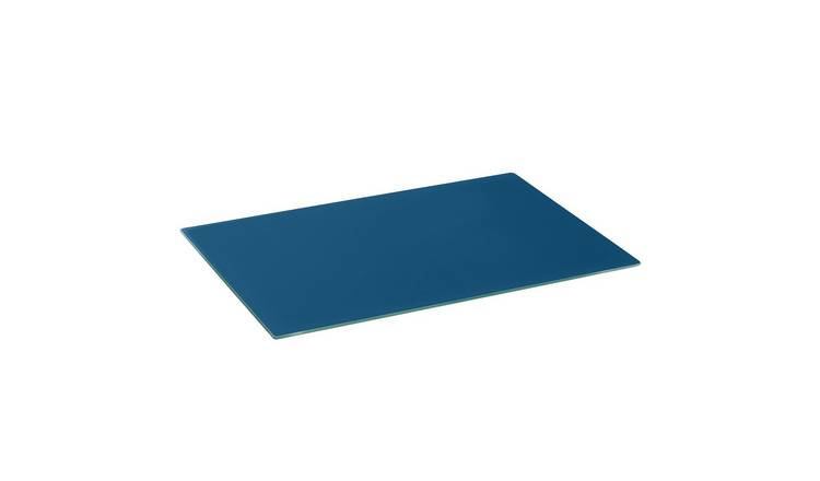 Harbour Housewares Rectangle Glass Chopping Board - 50cm x 40cm - Hague Blue