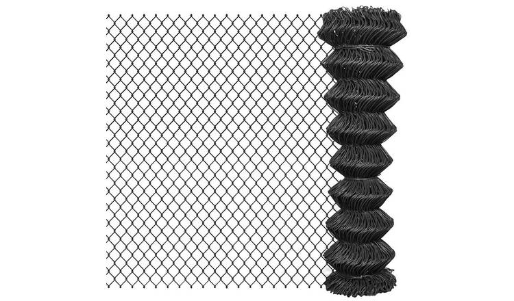 Walplus Pvc-coated Steel Chain Link Fence - Grey - 150 x 1500 cm