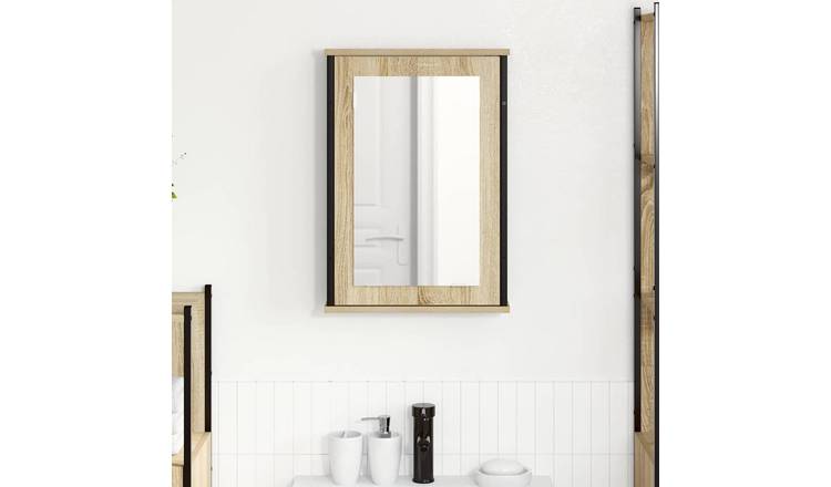 Walplus Engineered Wood Mirror Cabinet - Sonoma Oak - 42 x 12 x 60 cm