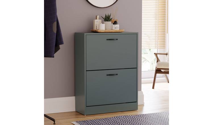 Vida Designs 2 Drawer Shoe Cabinet - Green