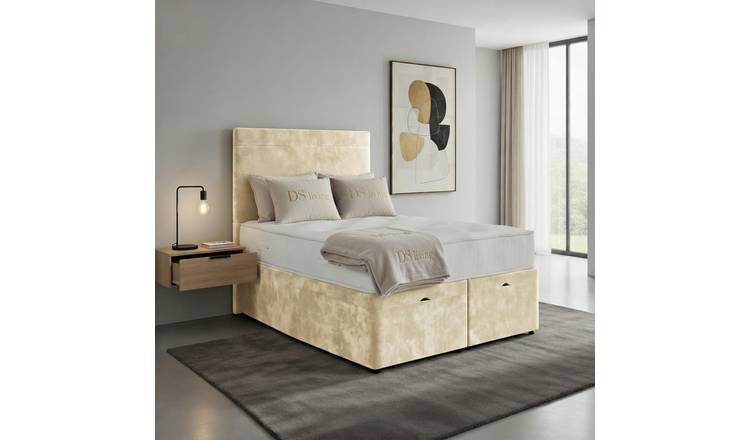 DS Living Muse Super King Velvet Divan Bed Frame - Cream