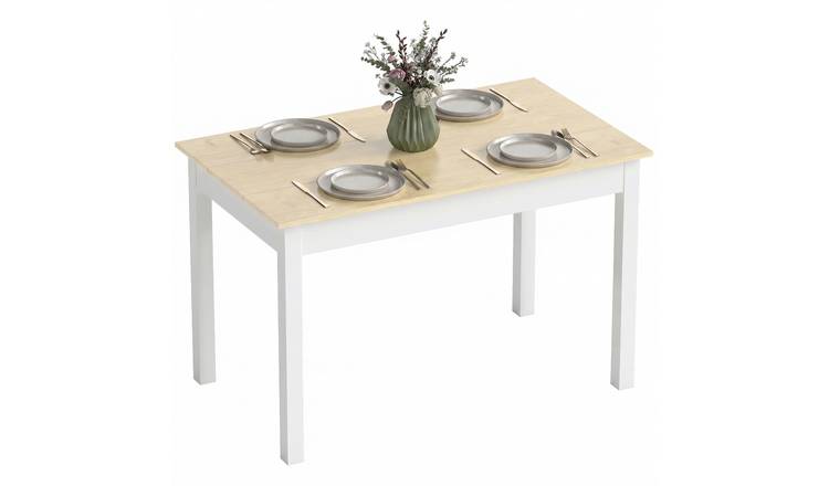 HOMCOM 4-6 Seater Wood Effect Dining Table – Oak