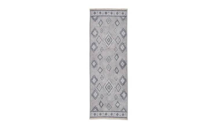 Mega Flooring Grey Modern Geometric Rug - 60 x 170cm