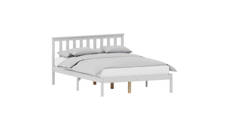 Vida Designs Milan Double Wooden Low Foot Bed With Foam Mattress - White