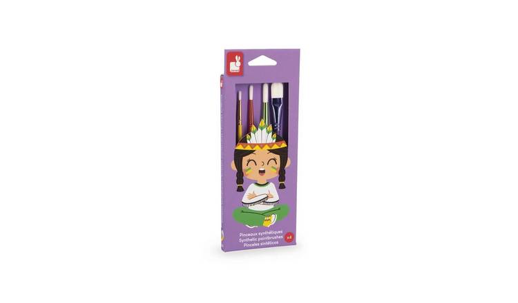 Janod Synthetic Paint Brushes - 4 Piece Set