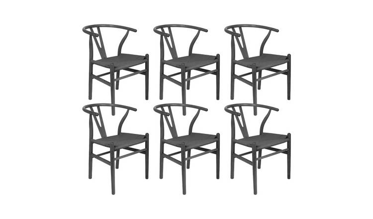 Nicholas Winter Beech Wood Danish Style Dining Chairs - Black/Black