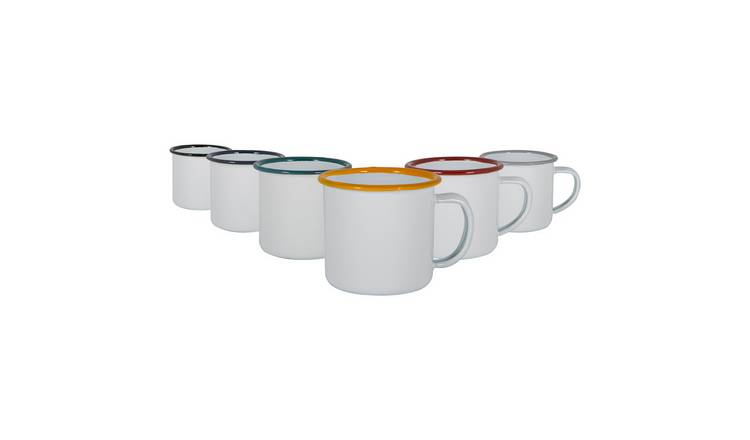 Argon Tableware White Enamel Espresso Cups - 130ml - 6 Colours