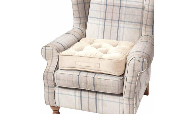 Homescapes Faux Suede Armchair Booster Cushion - Cream