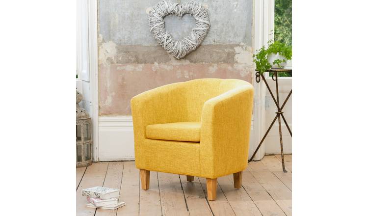 Artemis Home Alderwood 68cm Wide Fabric Tub Chair Armchair - Yellow