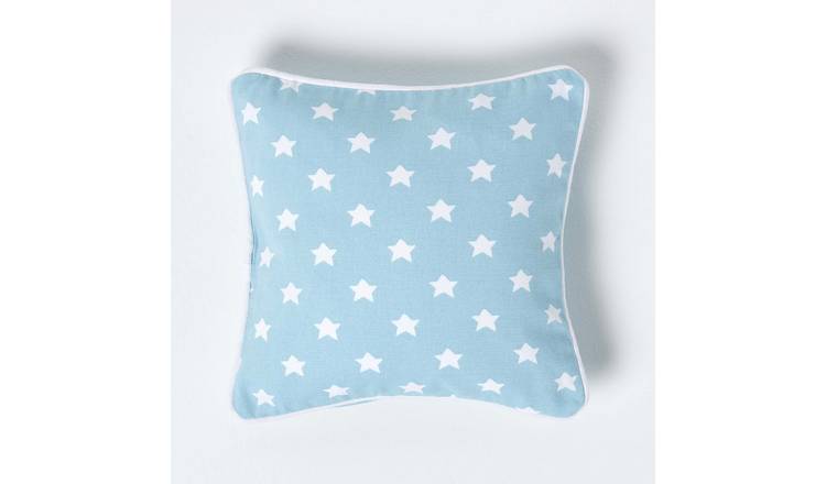 Homescapes Blue Cotton Stars Cushion Cover - 30 x 30 cm