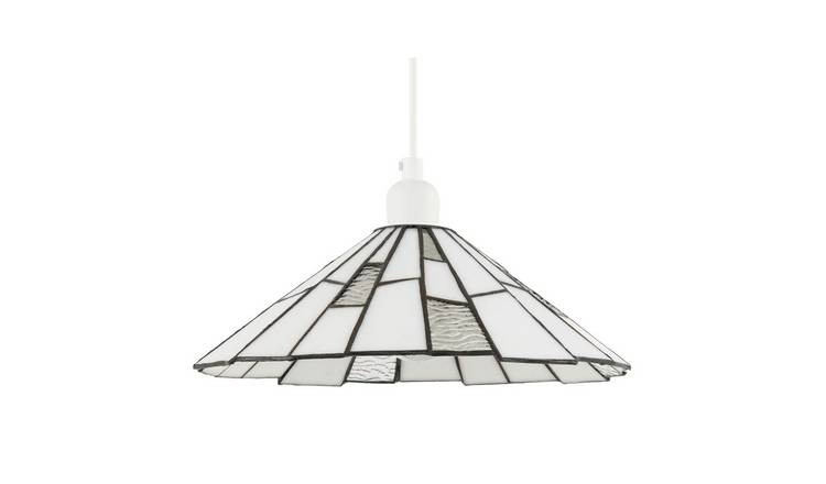 Happy Homewares White Tiffany Pendant Shade - 30cm