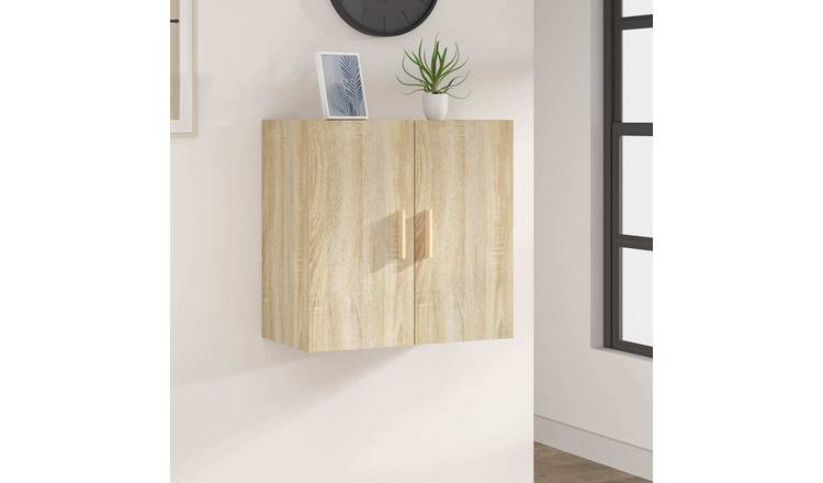 Walplus Engineered Wood Wall Mounted Wall Cabinet - Light Oak - 60 x 30 x 60 cm