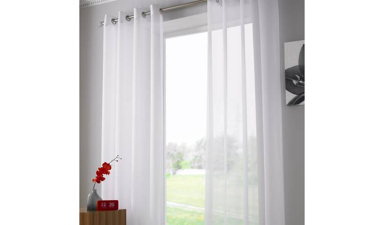 Luxury Living Voile Eyelet Panel Pair 150cm x 274cm - White