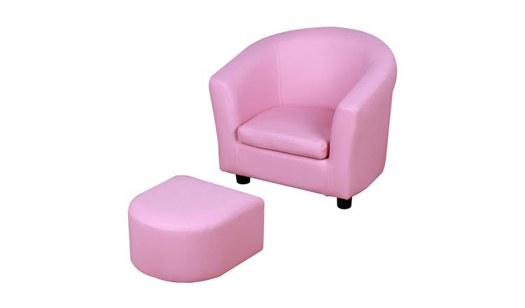 HOMCOM 1 Seater 2 in 1 Wooden Kids Sofa with Anti Skid Foot Pads - Pink