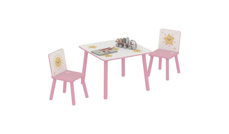 AIYAPLAY 3 Piece Kids Table and Chairs Set for Boys and Girls - Pink