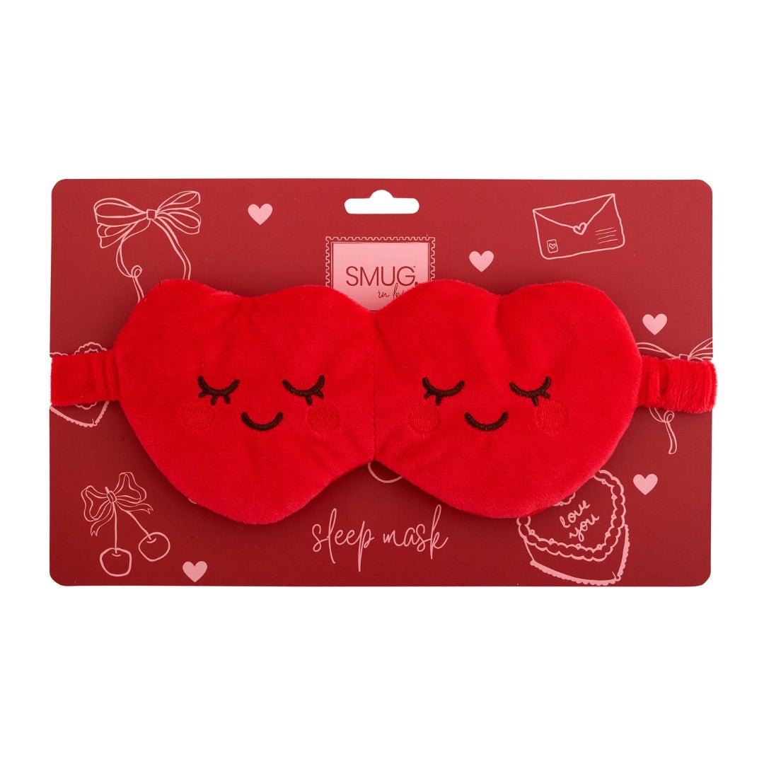 SMUG Plush Sleep Mask - Red Hearts - Image 3