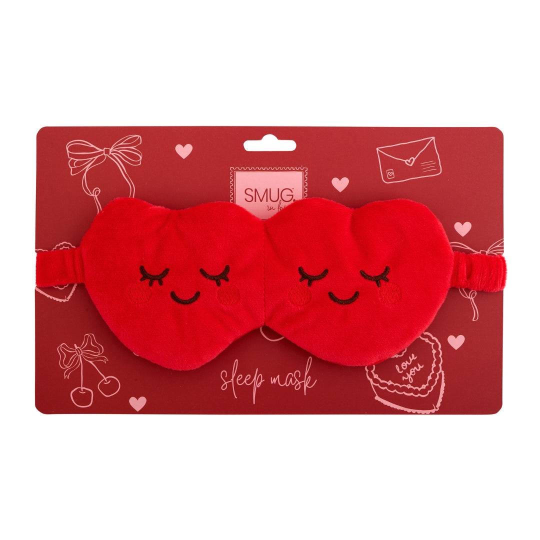 SMUG Plush Sleep Mask - Red Hearts - Image 3