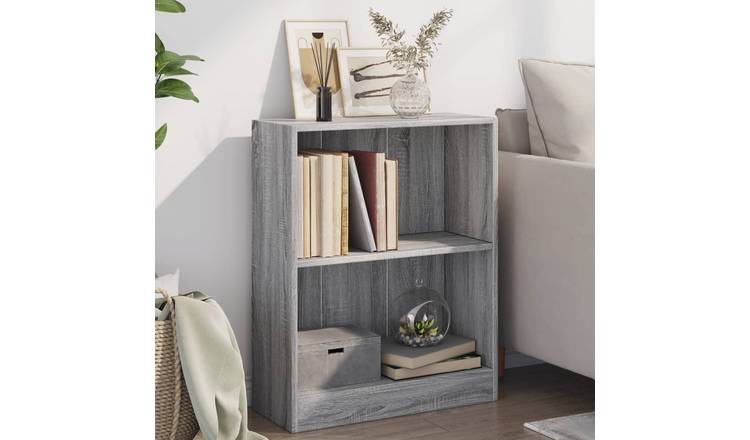 Walplus Engineered Wood Bookcase - Grey and Oak - 60 x 24 x 76 cm