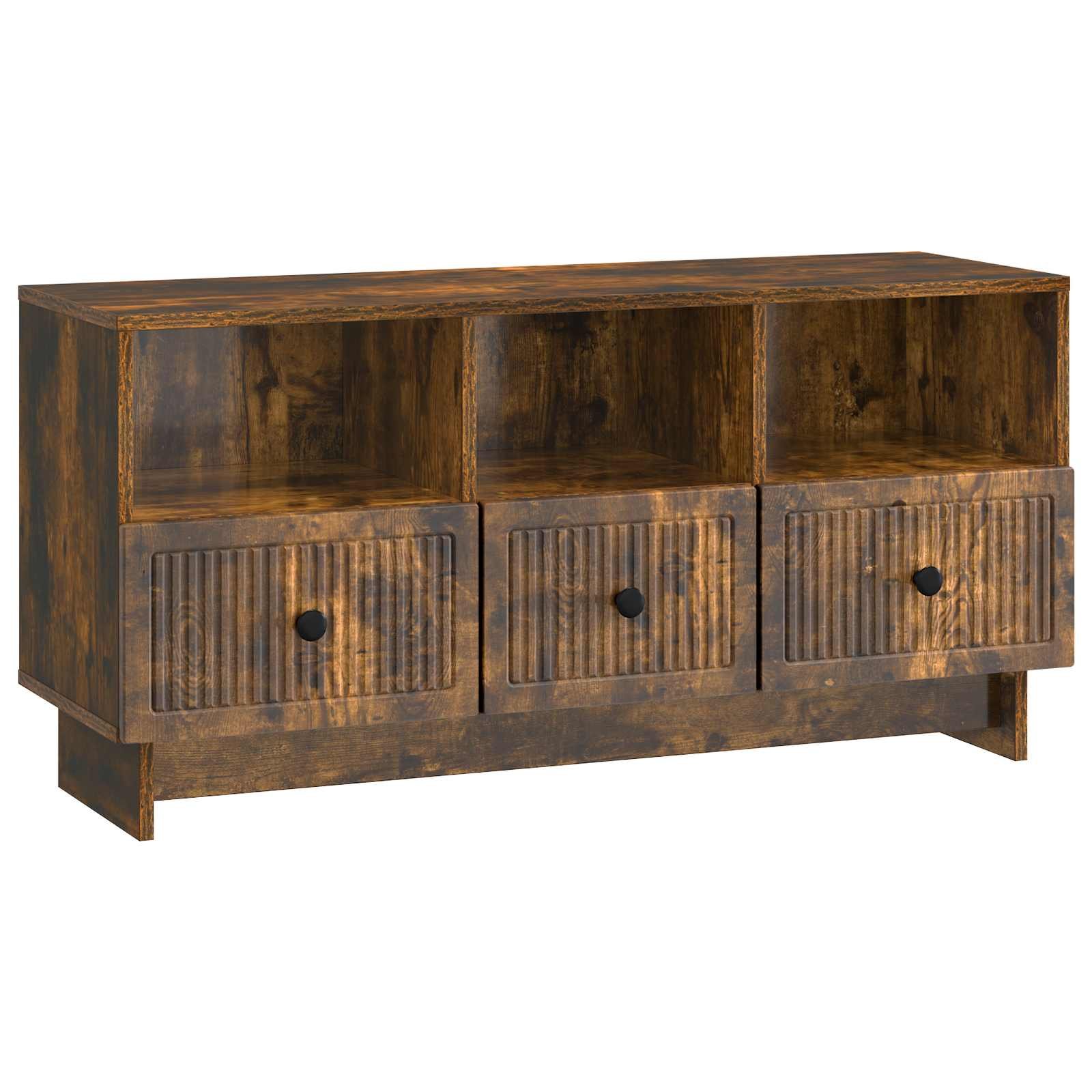 Walplus Engineered Wood TV Cabinet - Smoked Oak - 102 x 34.5 x 50 cm - Image 2
