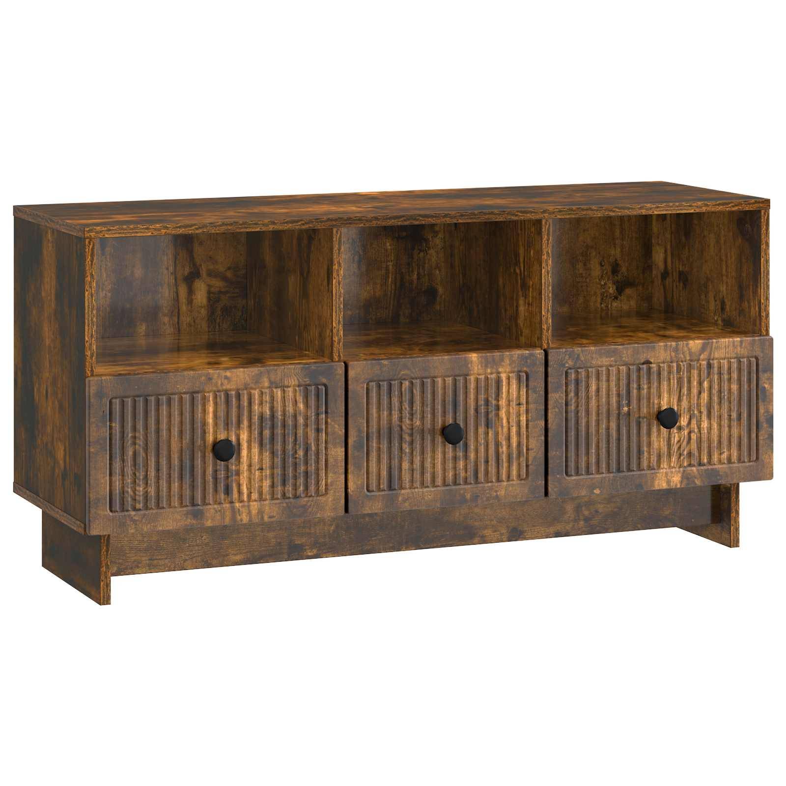 Walplus Engineered Wood TV Cabinet - Smoked Oak - 102 x 34.5 x 50 cm - Image 2