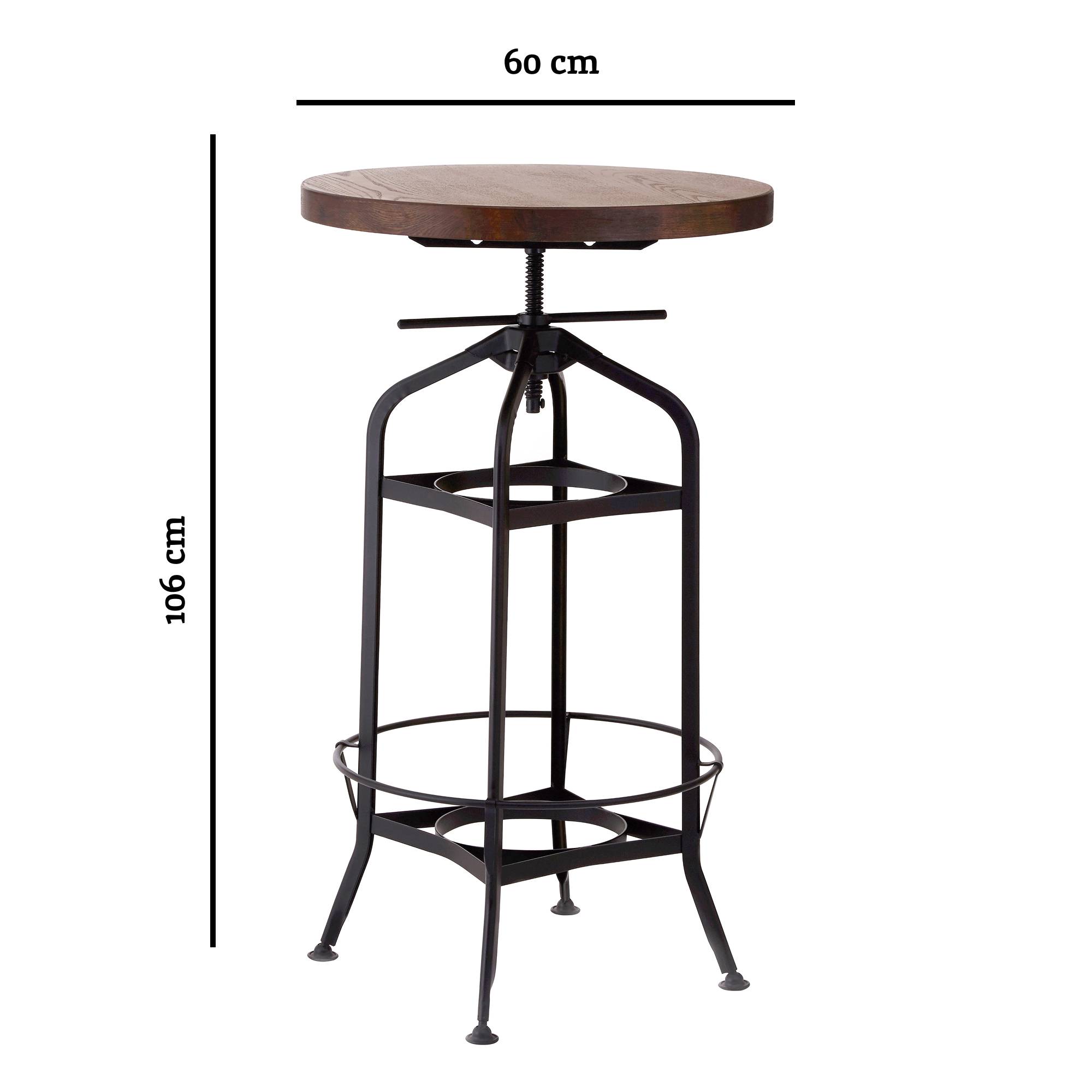 Orsina New Foundry Adjustable Bar Table – Walnut and Black - Image 4