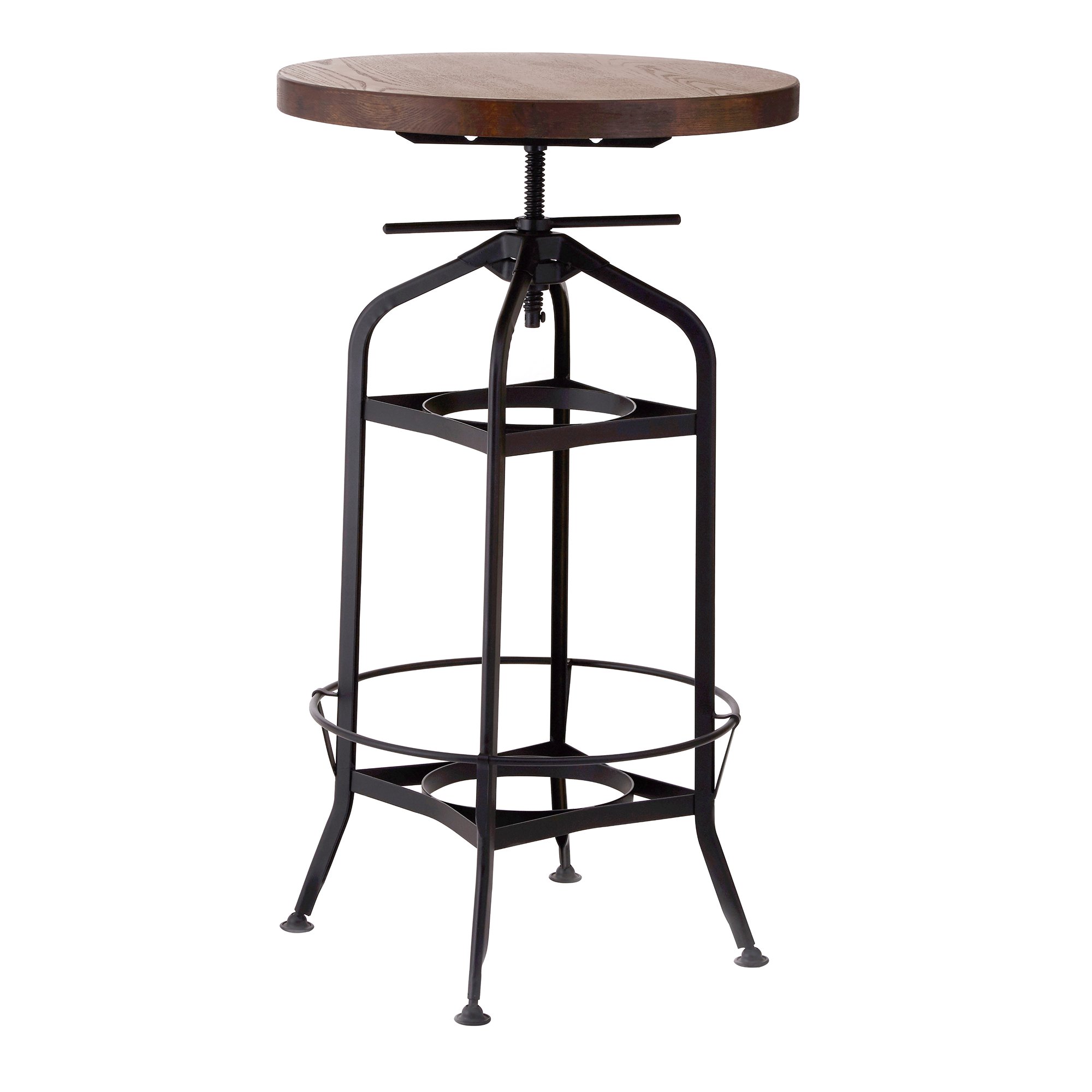 Orsina New Foundry Adjustable Bar Table – Walnut and Black - Image 1