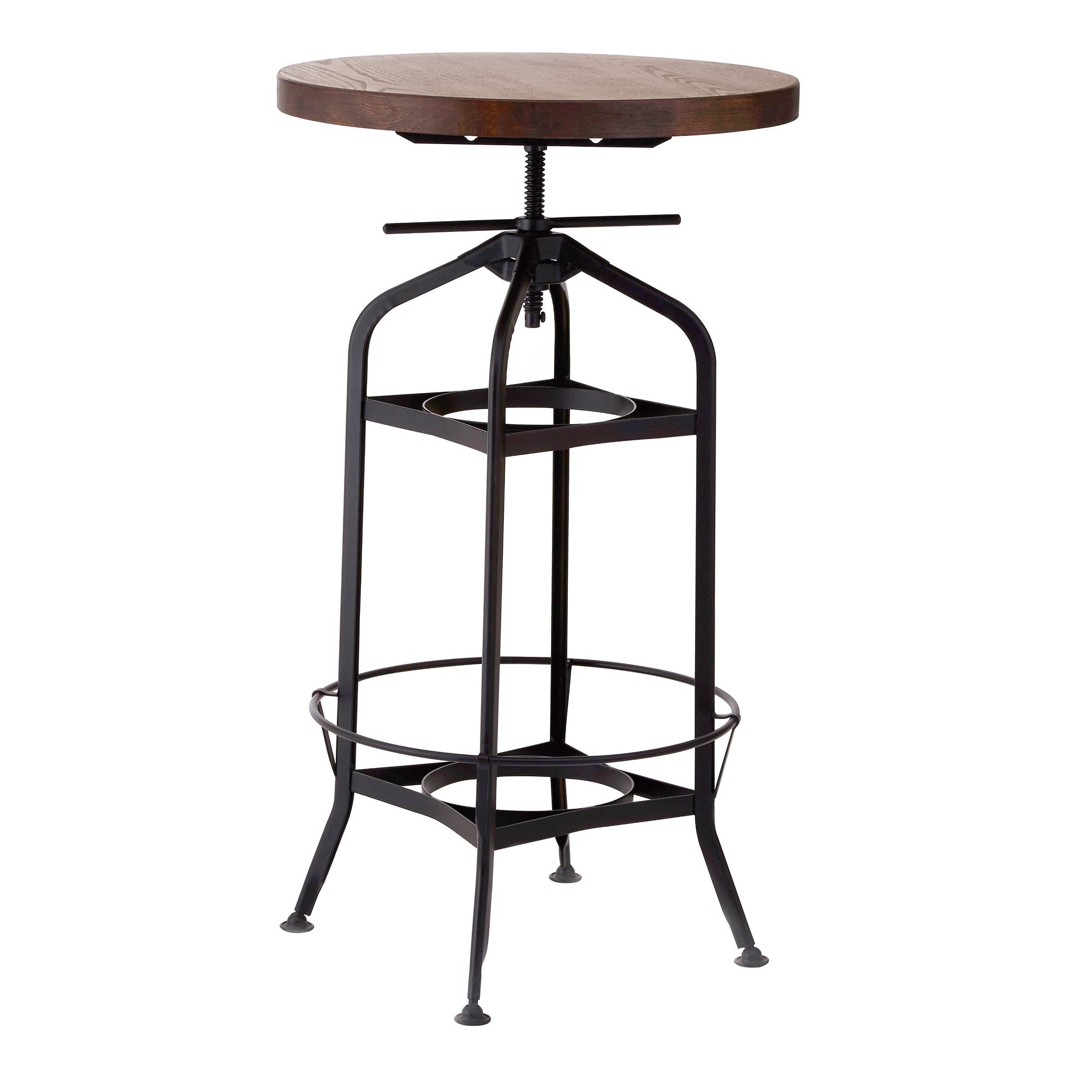 Orsina New Foundry Adjustable Bar Table – Walnut and Black - Image 1