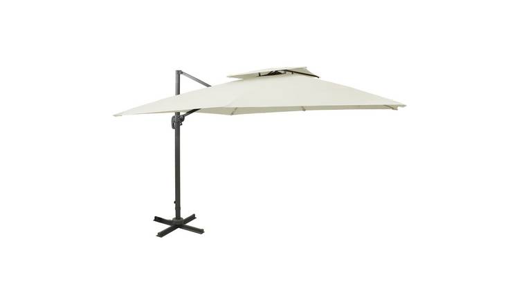 Walplus Double Top Cantilever Parasol - Sand - 300 x 300 x 258 cm