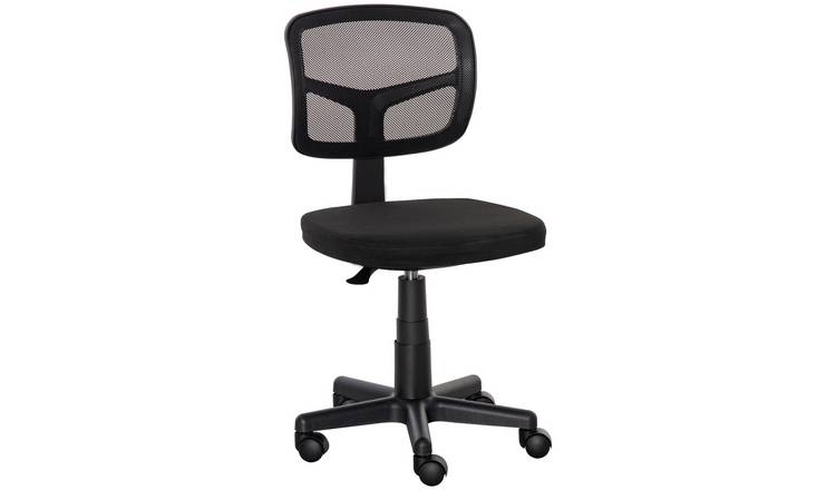 Vinsetto Ergonomic Swivel Mesh Small Office Chair without Arms - Black