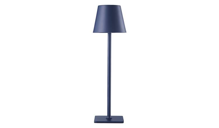 Happy Homewares Tall Navy Blue Rechargeable Touch Dimmable Table Lamp - 11.2cm